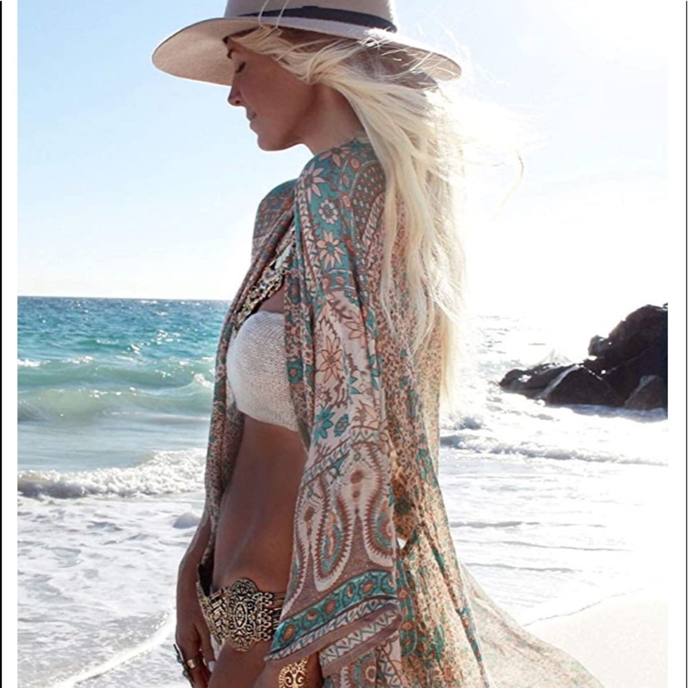 🌴KIMONO🌴🦜Boho-Chic floral🌴🦜💐